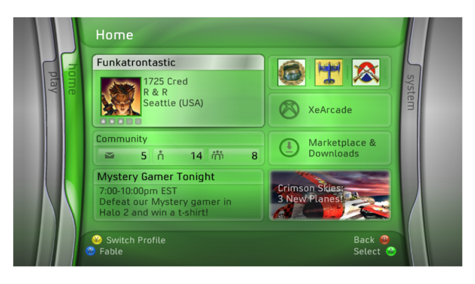 Xbox 360 Blades Dashboard UI – Ton Hanchai Portfolio